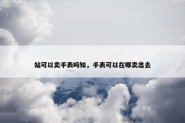 站可以卖手表吗知，手表可以在哪卖出去