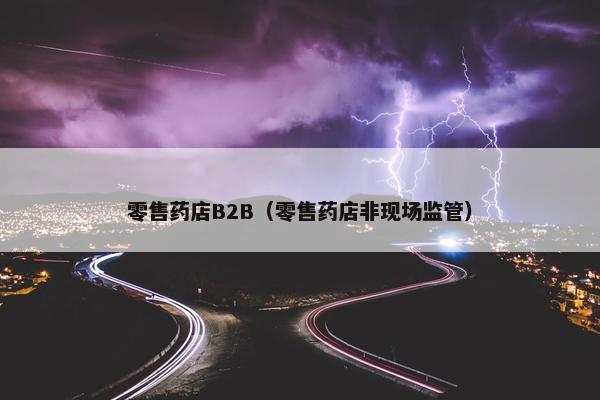 零售药店B2B（零售药店非现场监管）