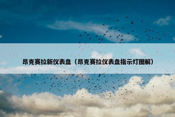 昂克赛拉新仪表盘（昂克赛拉仪表盘指示灯图解）