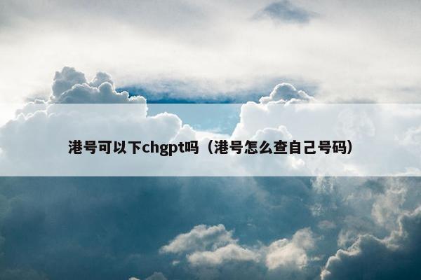 港号可以下chgpt吗（港号怎么查自己号码）