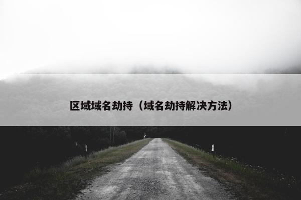 区域域名劫持（域名劫持解决方法）