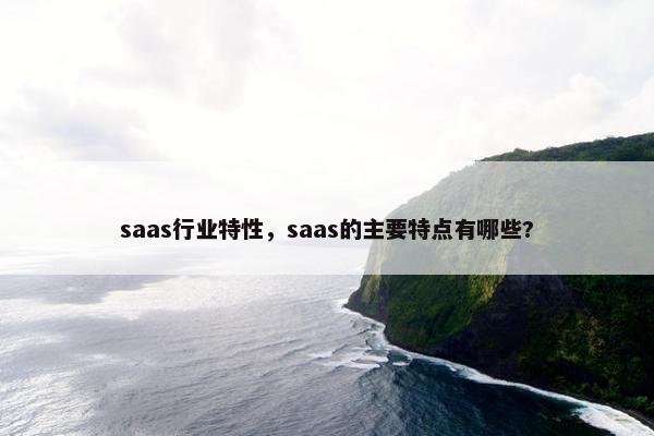saas行业特性，saas的主要特点有哪些?