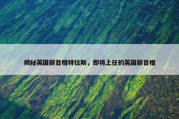 揭秘英国新首相特拉斯，即将上任的英国新首相