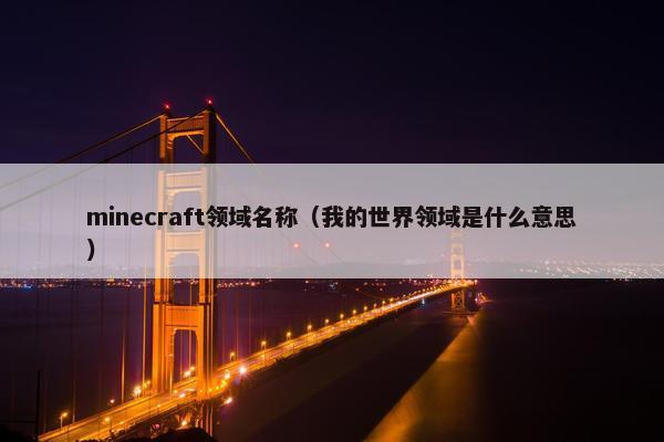 minecraft领域名称（我的世界领域是什么意思）