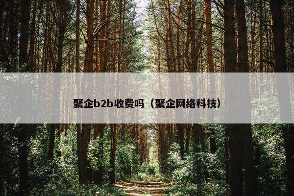 聚企b2b收费吗（聚企网络科技）
