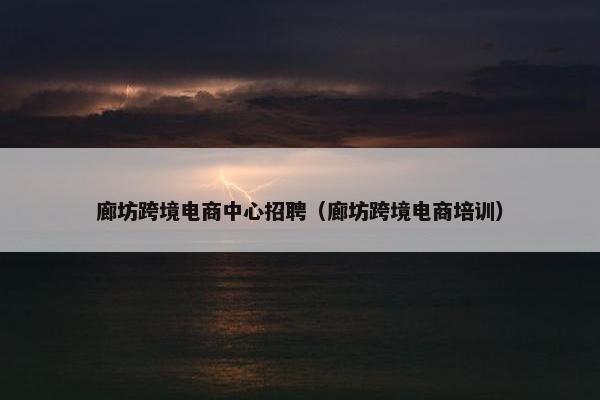 廊坊跨境电商中心招聘（廊坊跨境电商培训）