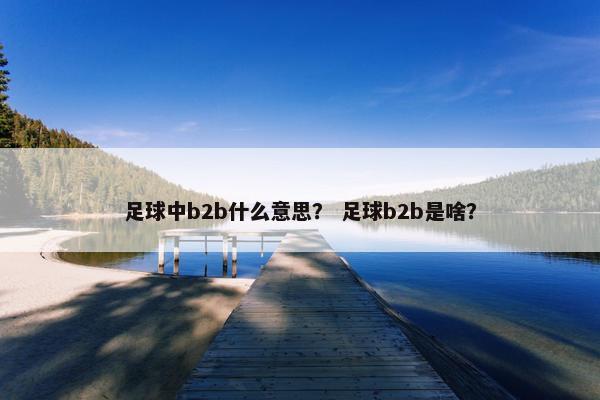 足球中b2b什么意思？ 足球b2b是啥？