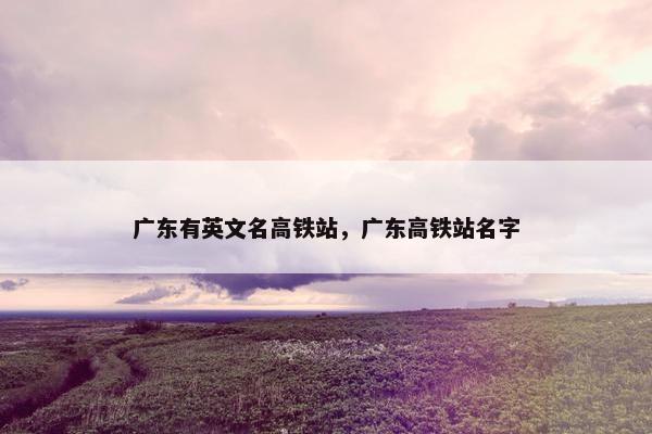 广东有英文名高铁站，广东高铁站名字