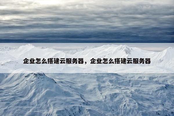 企业怎么搭建云服务器，企业怎么搭建云服务器
