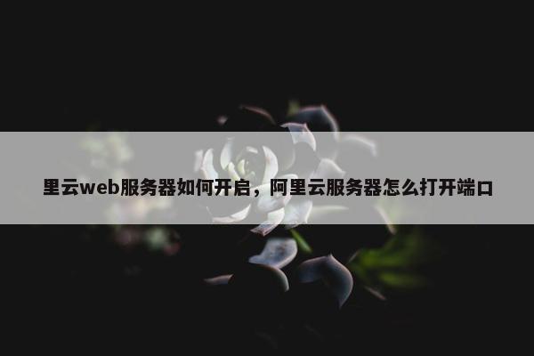 里云web服务器如何开启，阿里云服务器怎么打开端口