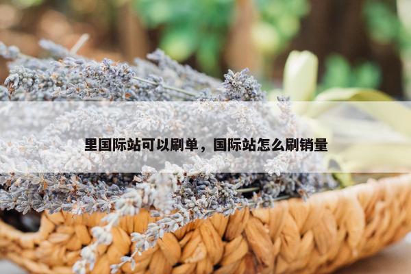 里国际站可以刷单，国际站怎么刷销量