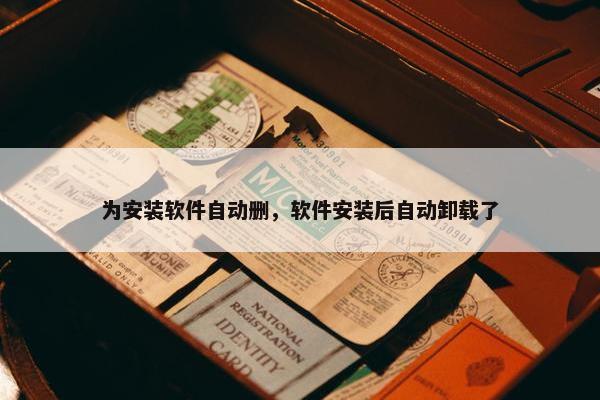 为安装软件自动删，软件安装后自动卸载了