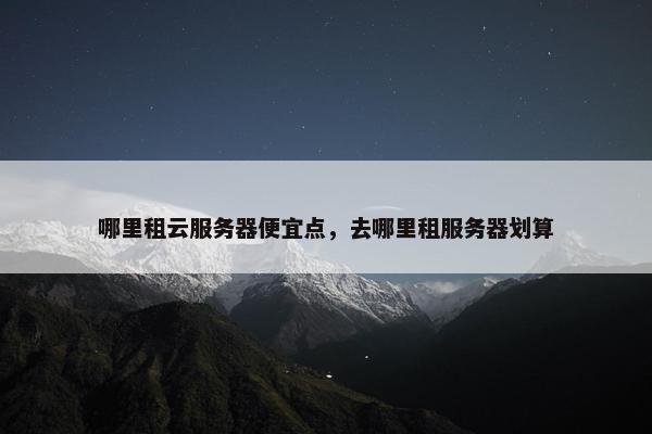哪里租云服务器便宜点，去哪里租服务器划算