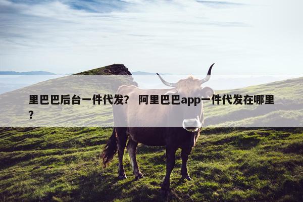 里巴巴后台一件代发？ 阿里巴巴app一件代发在哪里？