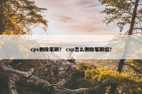 cps删除笔刷？ csp怎么删除笔刷组？