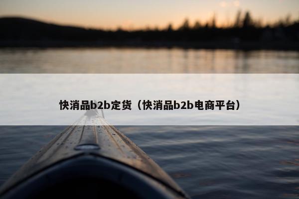 快消品b2b定货（快消品b2b电商平台）