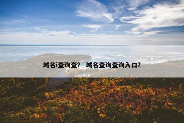 域名i查询查？ 域名查询查询入口？