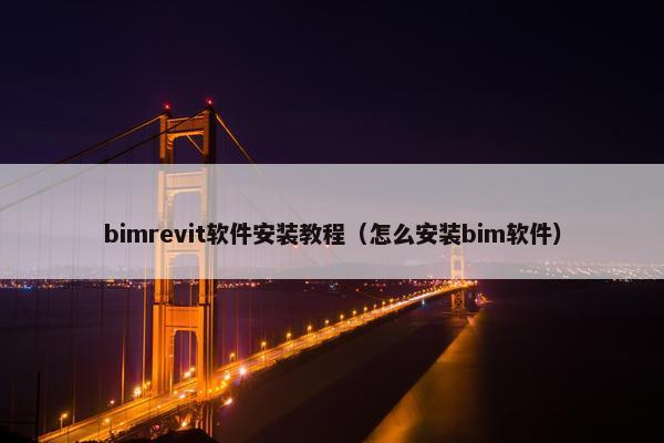 bimrevit软件安装教程（怎么安装bim软件）