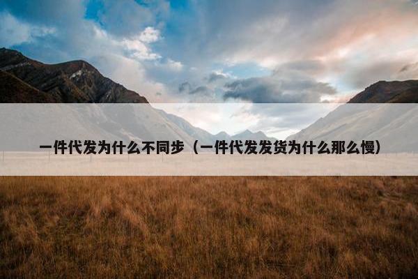 一件代发为什么不同步（一件代发发货为什么那么慢）