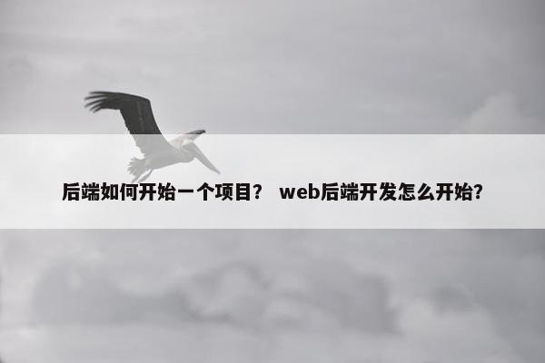 后端如何开始一个项目？ web后端开发怎么开始？