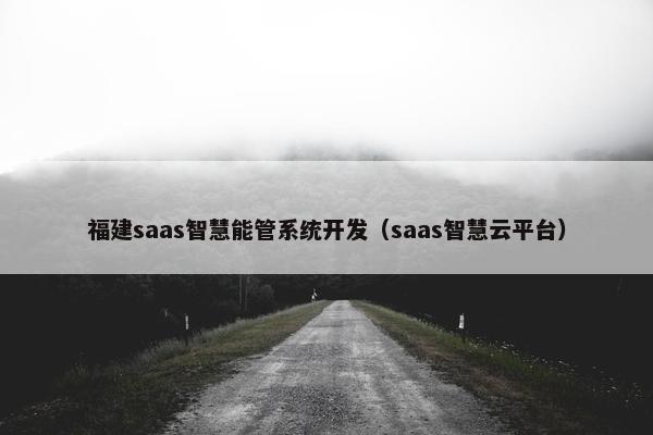 福建saas智慧能管系统开发（saas智慧云平台）