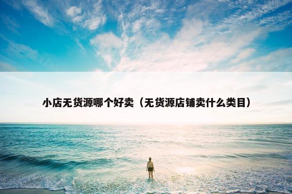 小店无货源哪个好卖（无货源店铺卖什么类目）