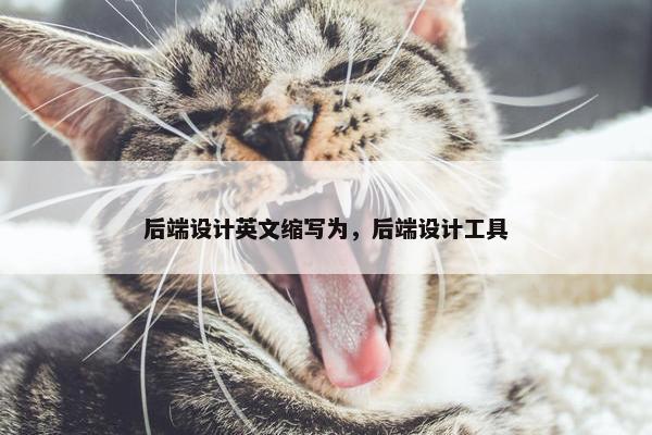 后端设计英文缩写为，后端设计工具