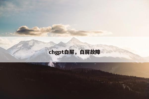 chgpt白屏，白屏故障