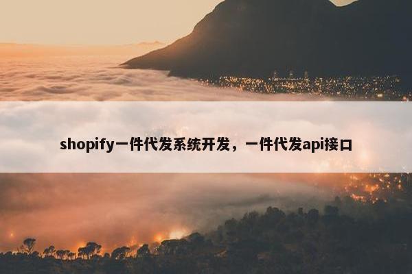 shopify一件代发系统开发，一件代发api接口