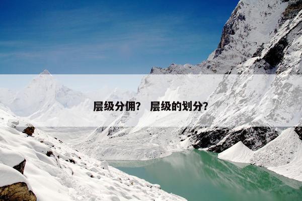 层级分佣？ 层级的划分？