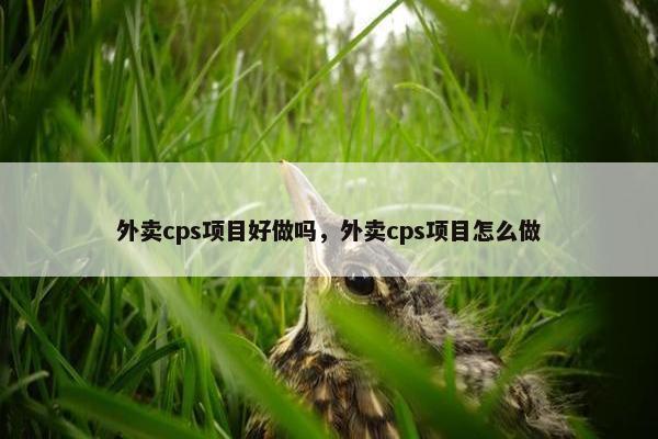 外卖cps项目好做吗，外卖cps项目怎么做