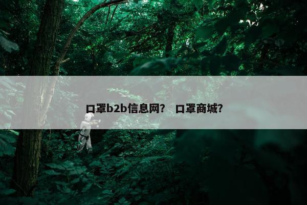 口罩b2b信息网？ 口罩商城？