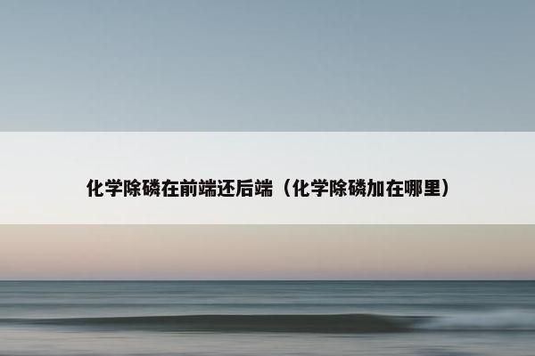 化学除磷在前端还后端（化学除磷加在哪里）