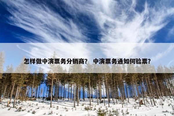 怎样做中演票务分销商？ 中演票务通如何验票？