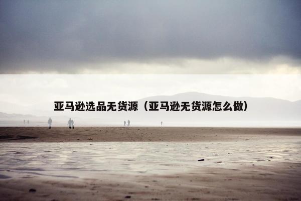 亚马逊选品无货源（亚马逊无货源怎么做）