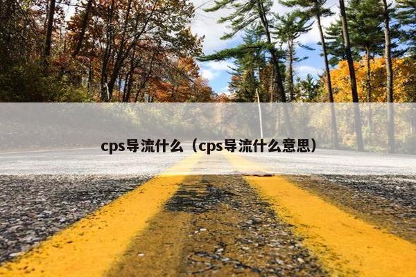 cps导流什么（cps导流什么意思）