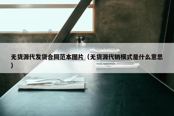 无货源代发货合同范本图片（无货源代销模式是什么意思）