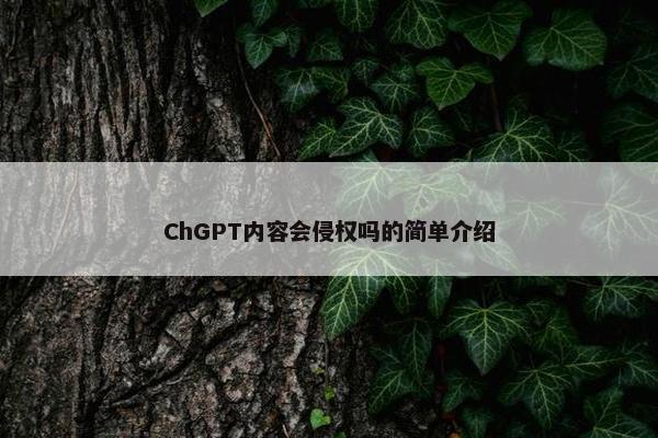 ChGPT内容会侵权吗的简单介绍