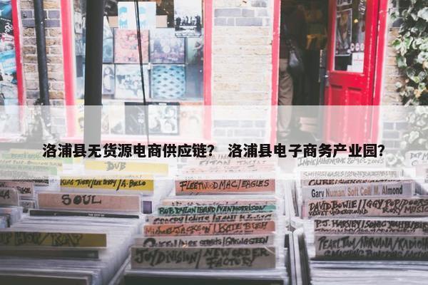 洛浦县无货源电商供应链？ 洛浦县电子商务产业园？