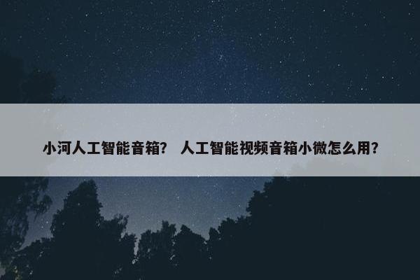 小河人工智能音箱？ 人工智能视频音箱小微怎么用？