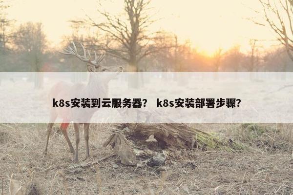k8s安装到云服务器？ k8s安装部署步骤？