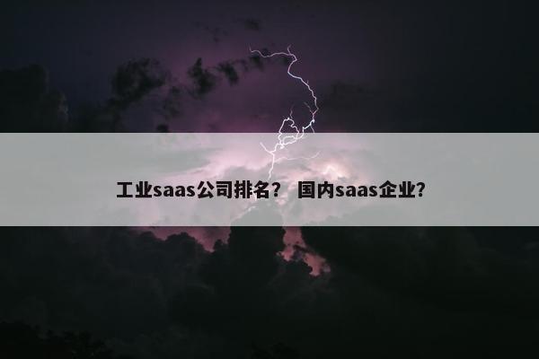 工业saas公司排名？ 国内saas企业？