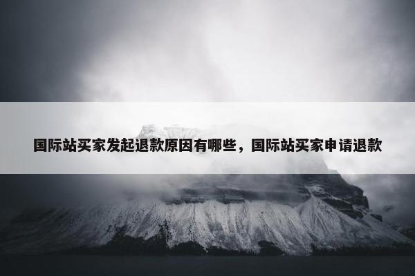 国际站买家发起退款原因有哪些，国际站买家申请退款