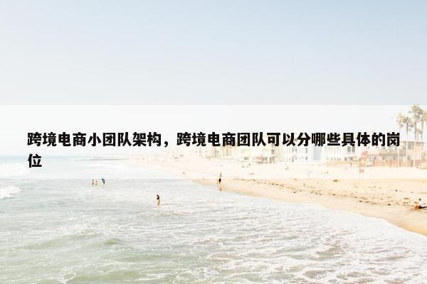 跨境电商小团队架构，跨境电商团队可以分哪些具体的岗位