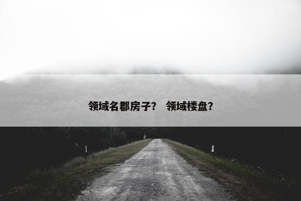 领域名郡房子？ 领域楼盘？