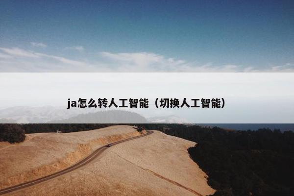 ja怎么转人工智能（切换人工智能）