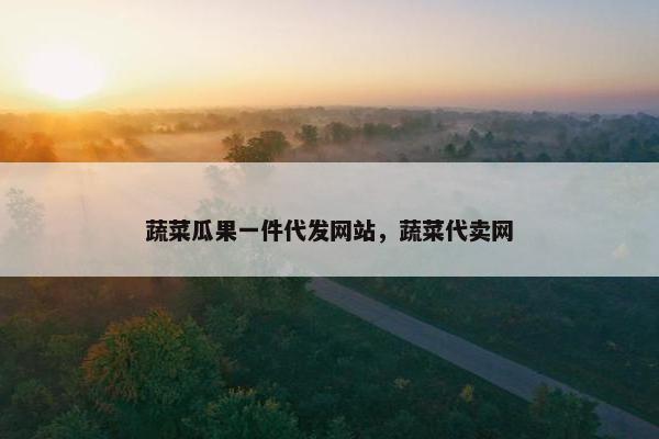 蔬菜瓜果一件代发网站，蔬菜代卖网