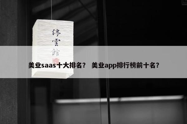 美业saas十大排名？ 美业app排行榜前十名？