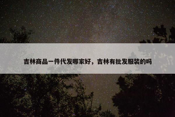 吉林商品一件代发哪家好，吉林有批发服装的吗