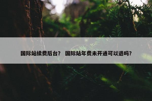 国际站续费后台？ 国际站年费未开通可以退吗？